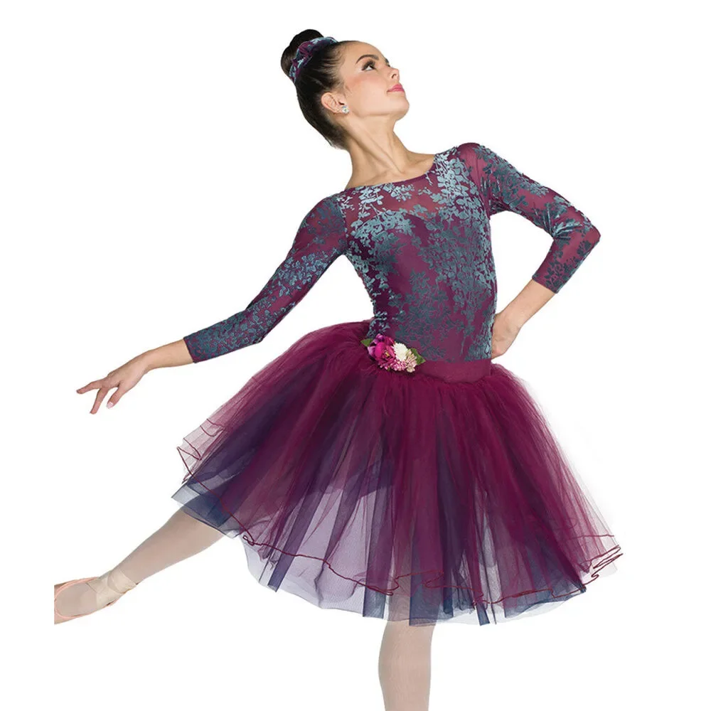Pre-Owned Dance Costume Large Child Burgundy A Wish Come True 25001 Ballet Poin
